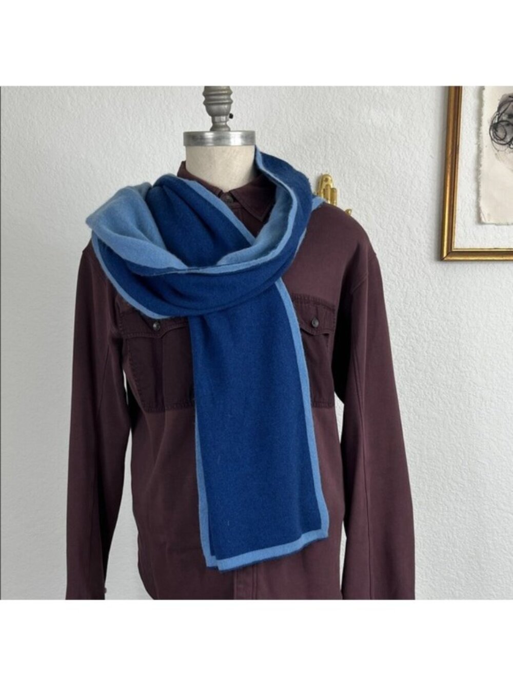 Peter Elliot Cashmere Border Framed Reversible Scarf